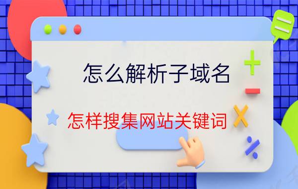 怎么解析子域名 怎样搜集网站关键词？